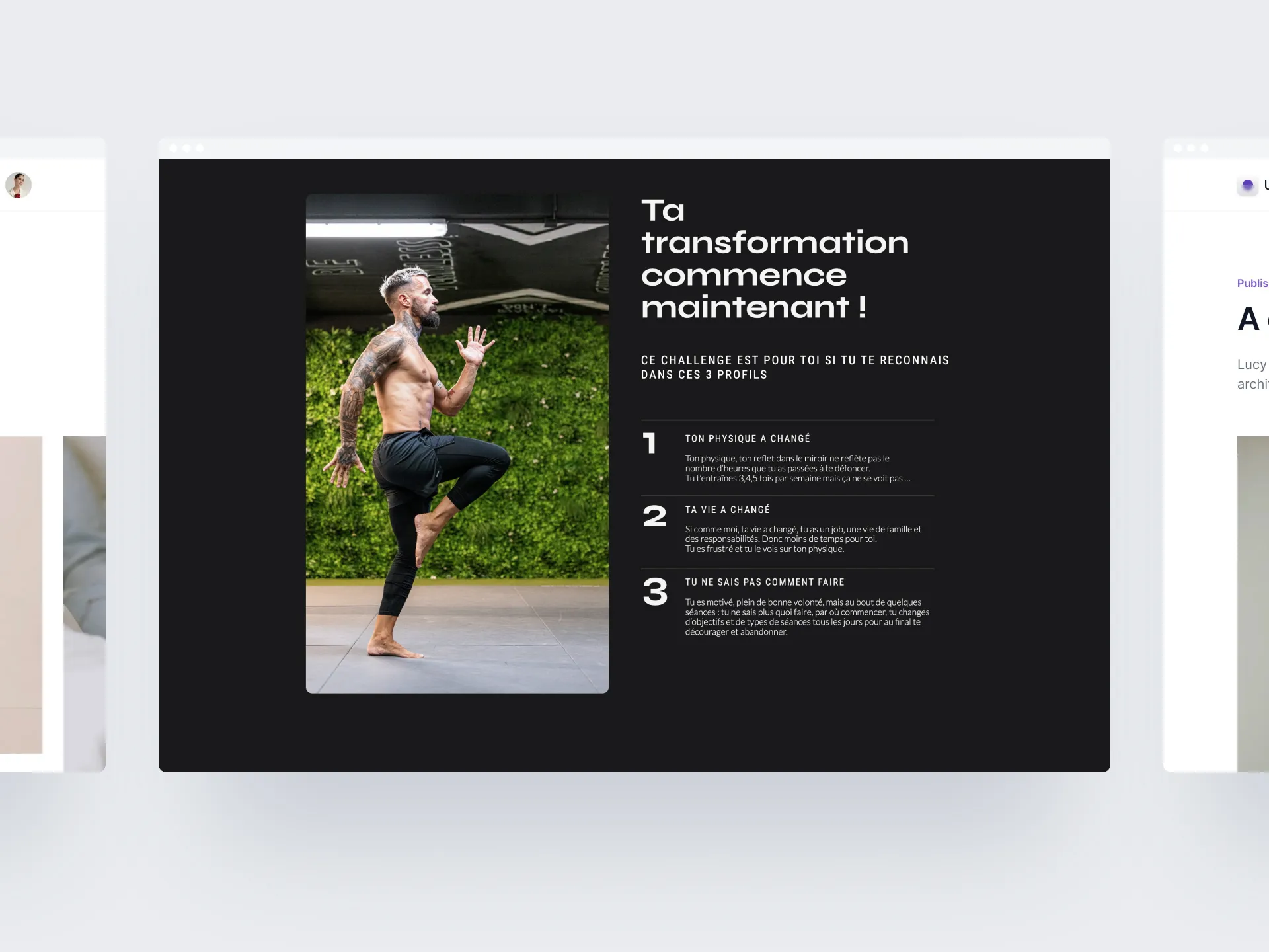 Audax Fitness app interface with a dark theme
