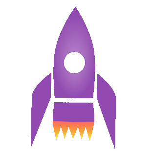 Purple IRL rocket logo