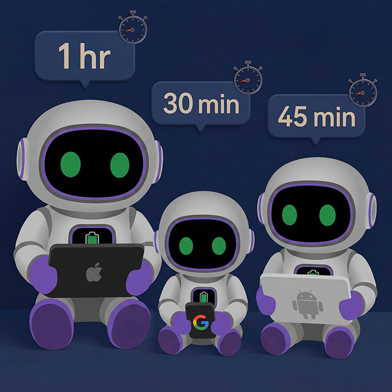 Little ELI robots with screen time limits