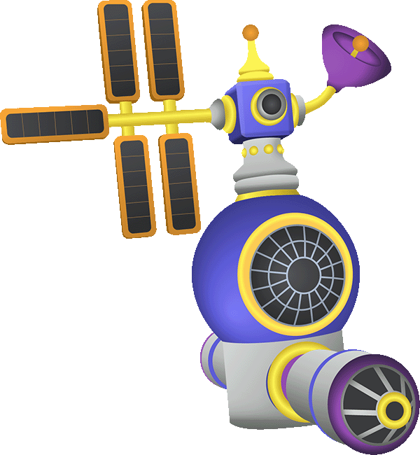 The space station with rocket