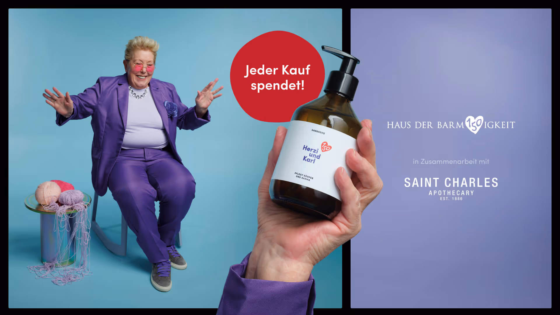 Key subject of the 150th anniversary campaign implemented by Achtzehn Grad in collaboration with Saint Charles for Haus der Barmherzigkeit.