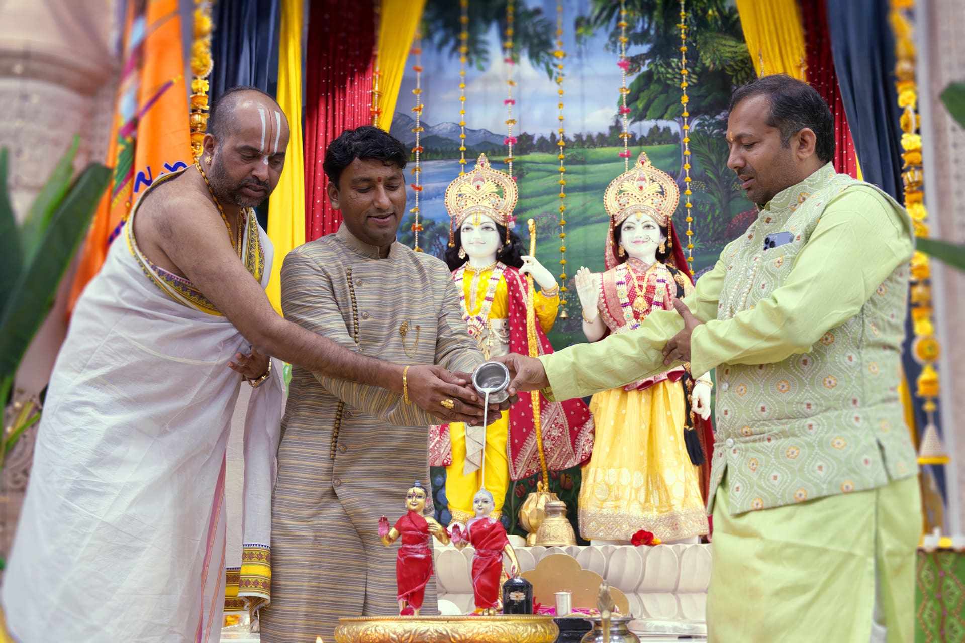 Puja at Radha Krishna Temple