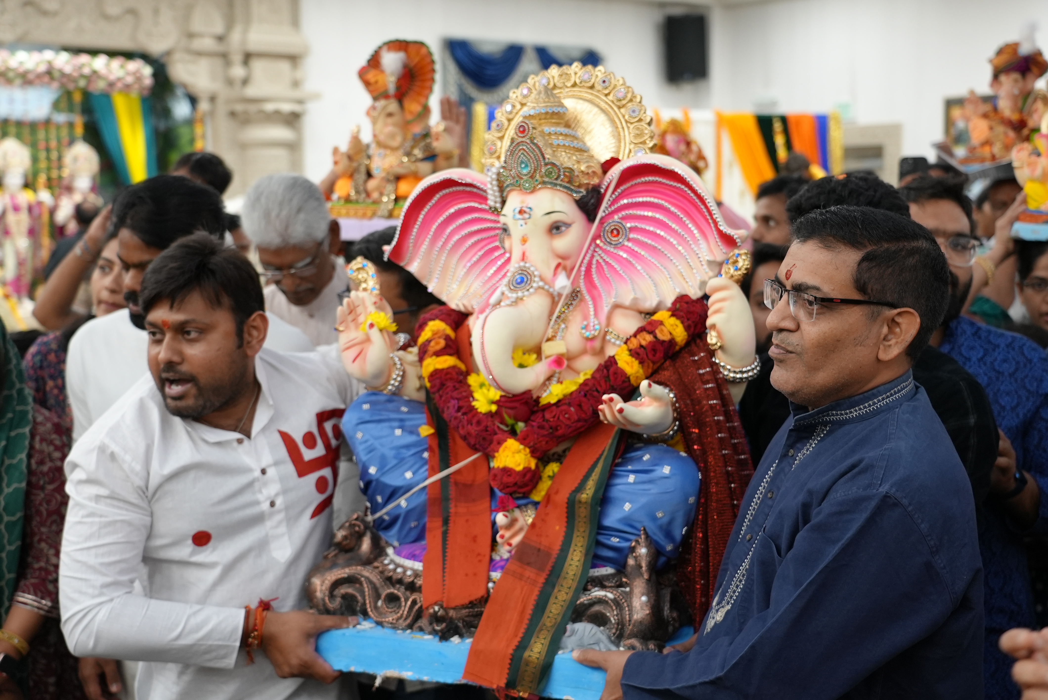 Ganesh Mahotsav celebration together at Radha Krishna Temple of Dallas