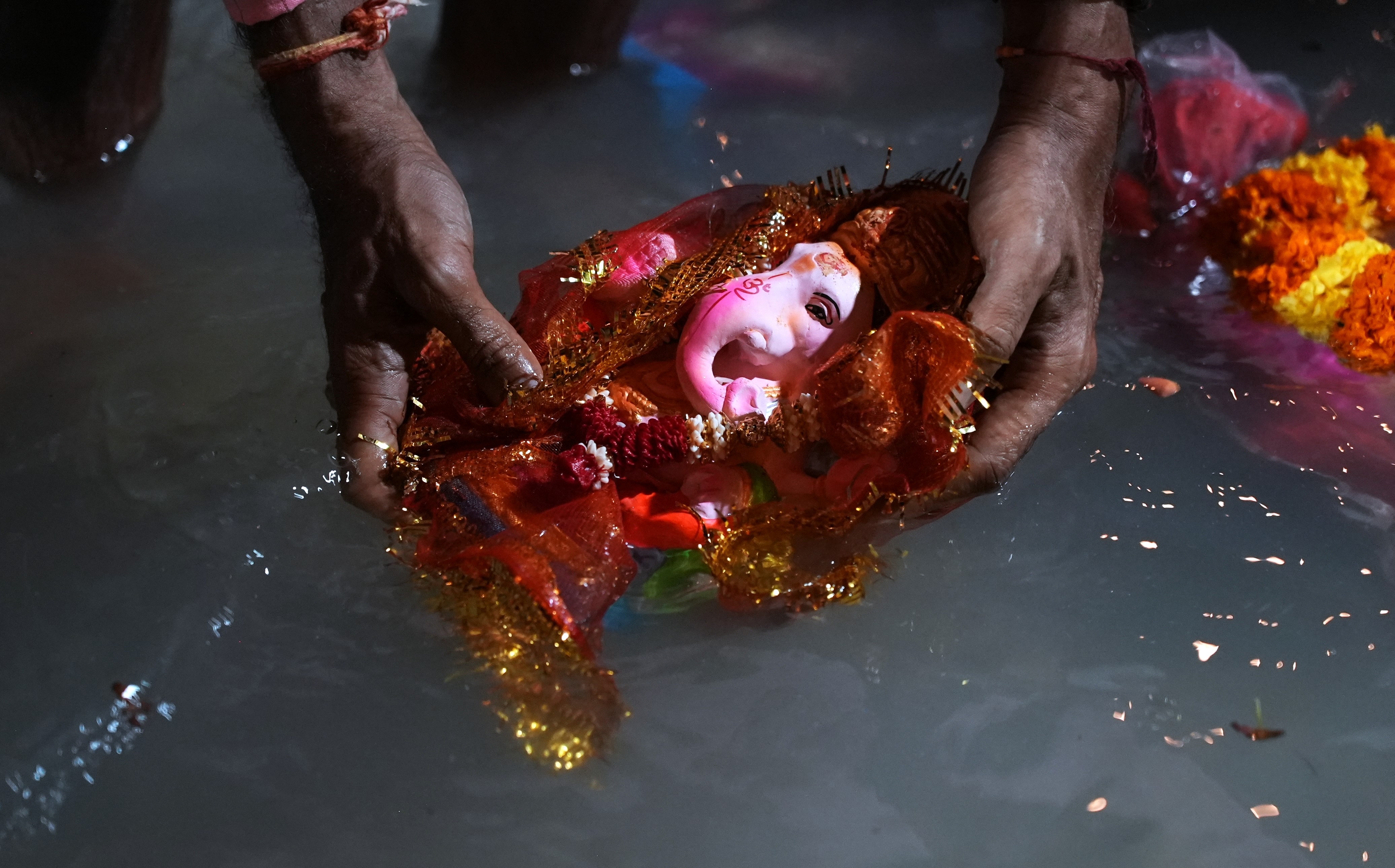 Devotees at Ganesh Mahotsav at Radha Krishna Temple of Dallas