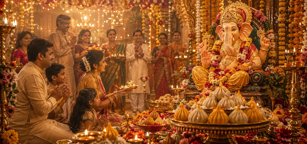 Modak offered to Ganesh ji at Radha Krishna Temple of Dallas