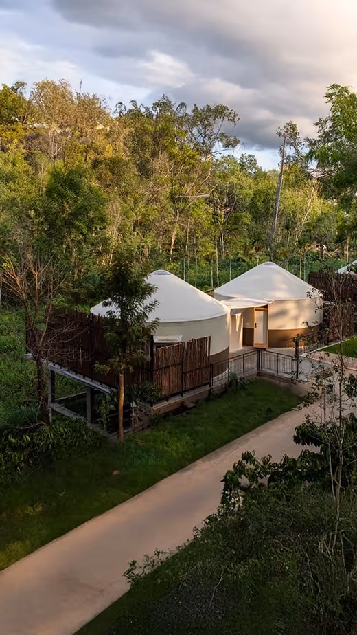 Weather-resistant yurt structure for outdoor living