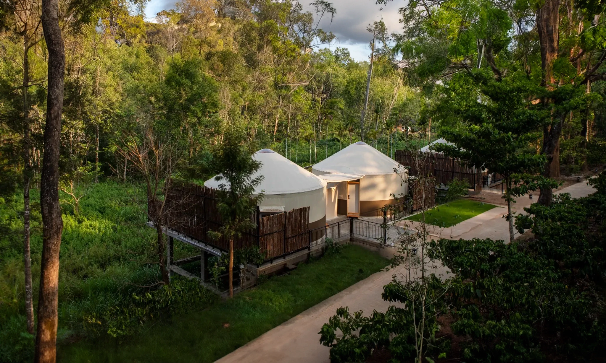 Custom-built luxury yurt exterior