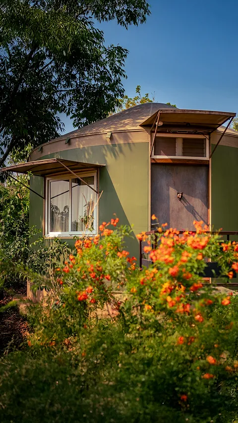 Weather-resistant yurt structure for outdoor living