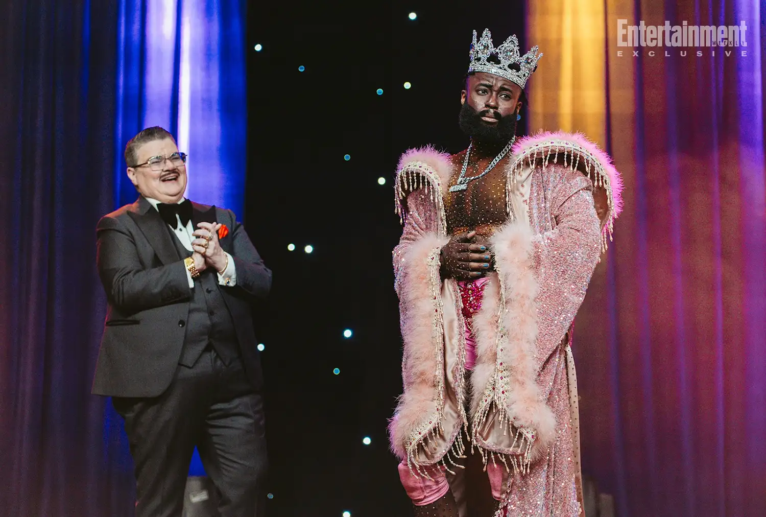 Murray Hill and 'King of Drag' season 1 winner King Molasses. Credit: B Sharp for Revry