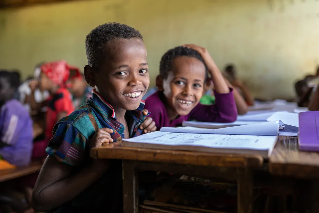 Etiopia, gutt, gutter, skole