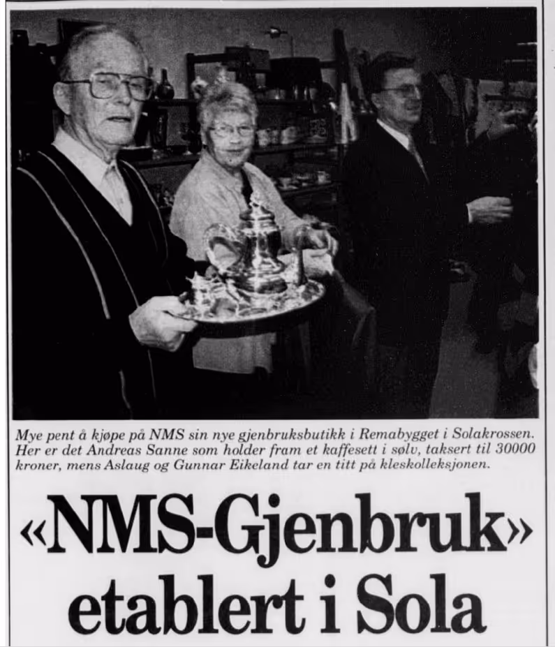 NMS Gjenbruk etabert på Sola - faksimile av dette