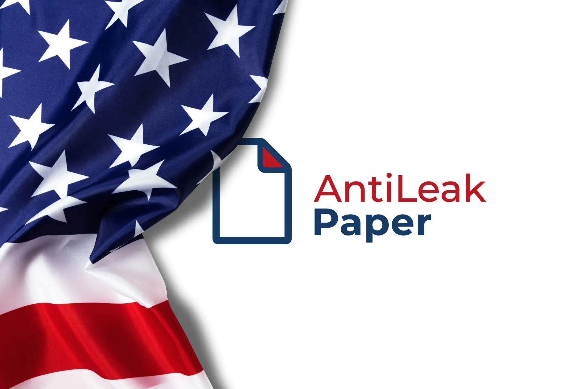 US Flag unveiling the AntiLeak Paper logo.
