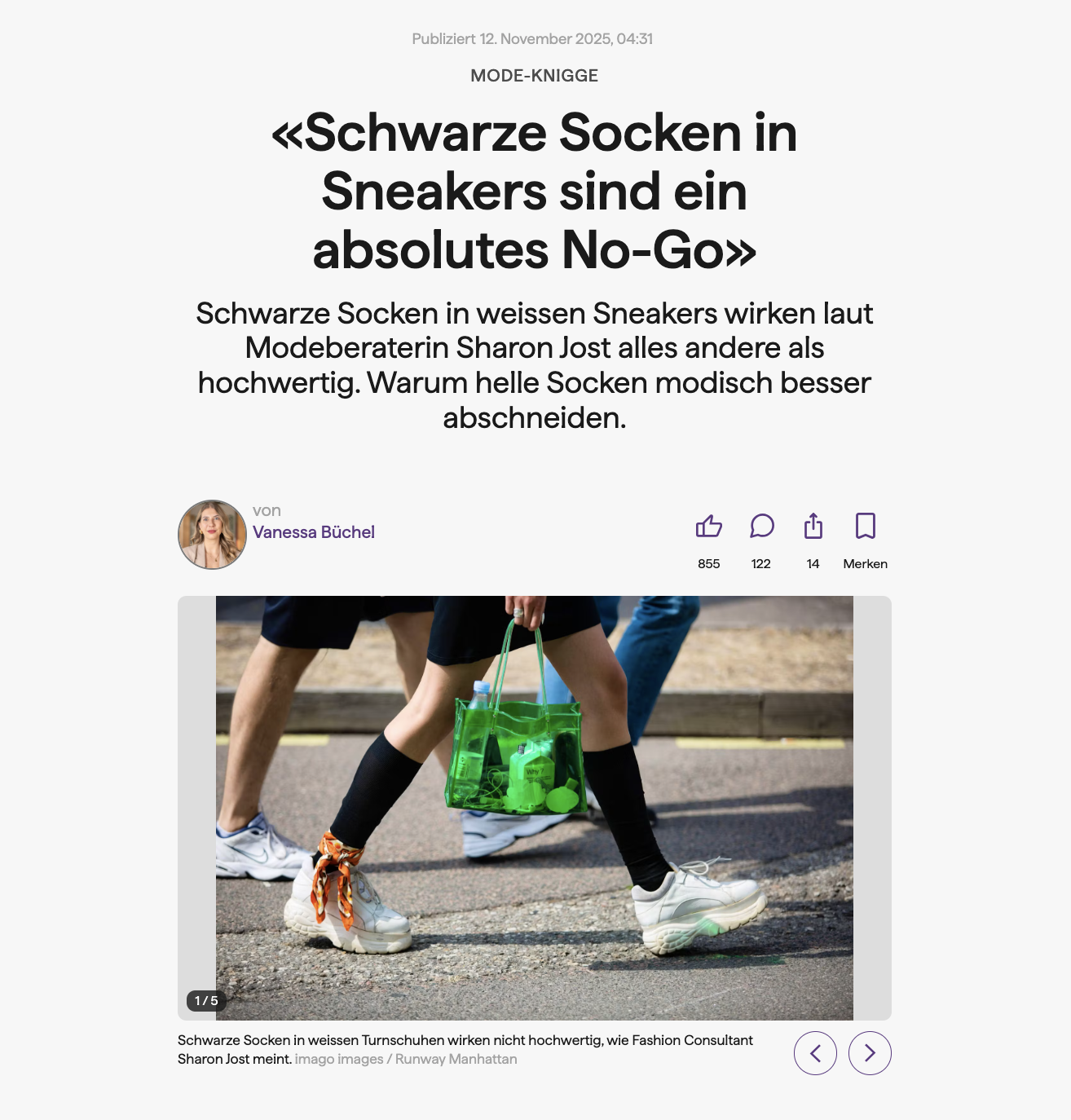 «Schwarze Socken in Sneakers sind ein absolutes No-Go»