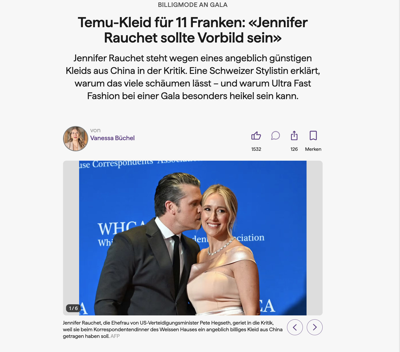 Temu-Kleid für 11 Franken: «Jennifer Rauchet sollte Vorbild sein»