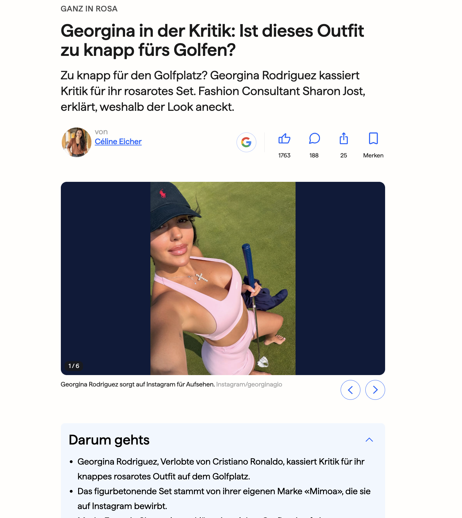 Georgina in der Kritik: Ist dieses Outfit zu knapp fürs Golfen?