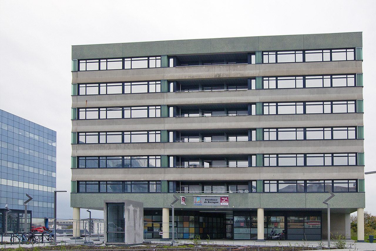 Façade de la résidence Les Estudines Rennes Bretagne