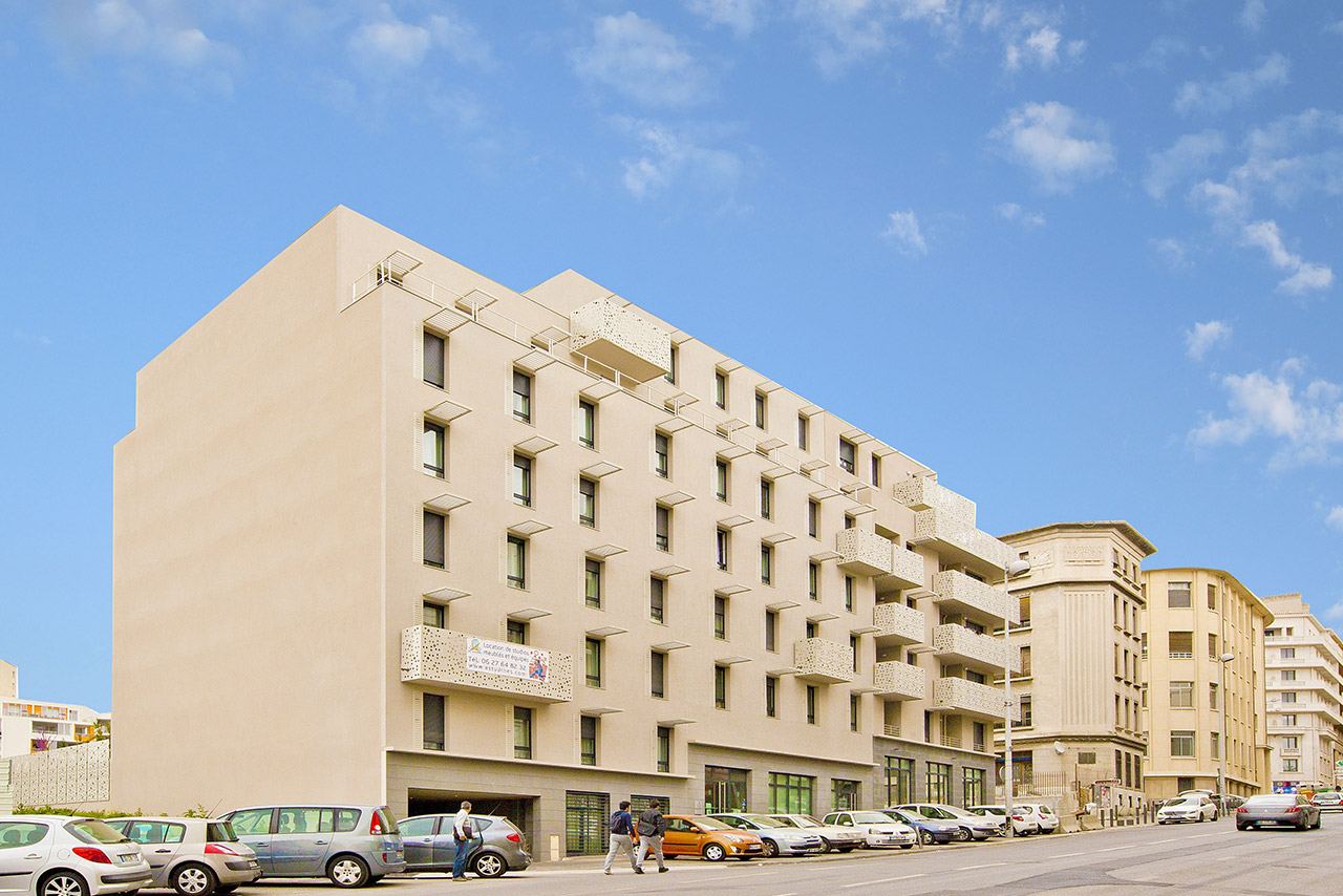 Façade de la résidence Les Estudines Marseille Nedelec Saint-Charles