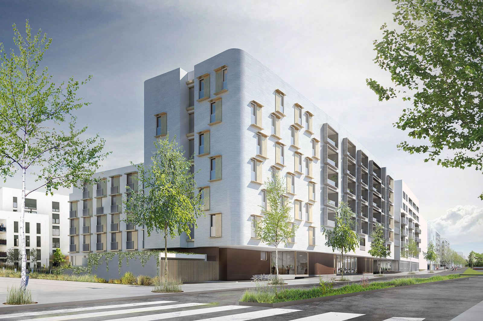 Façade de la résidence Les Estudines Massy Palaiseau
