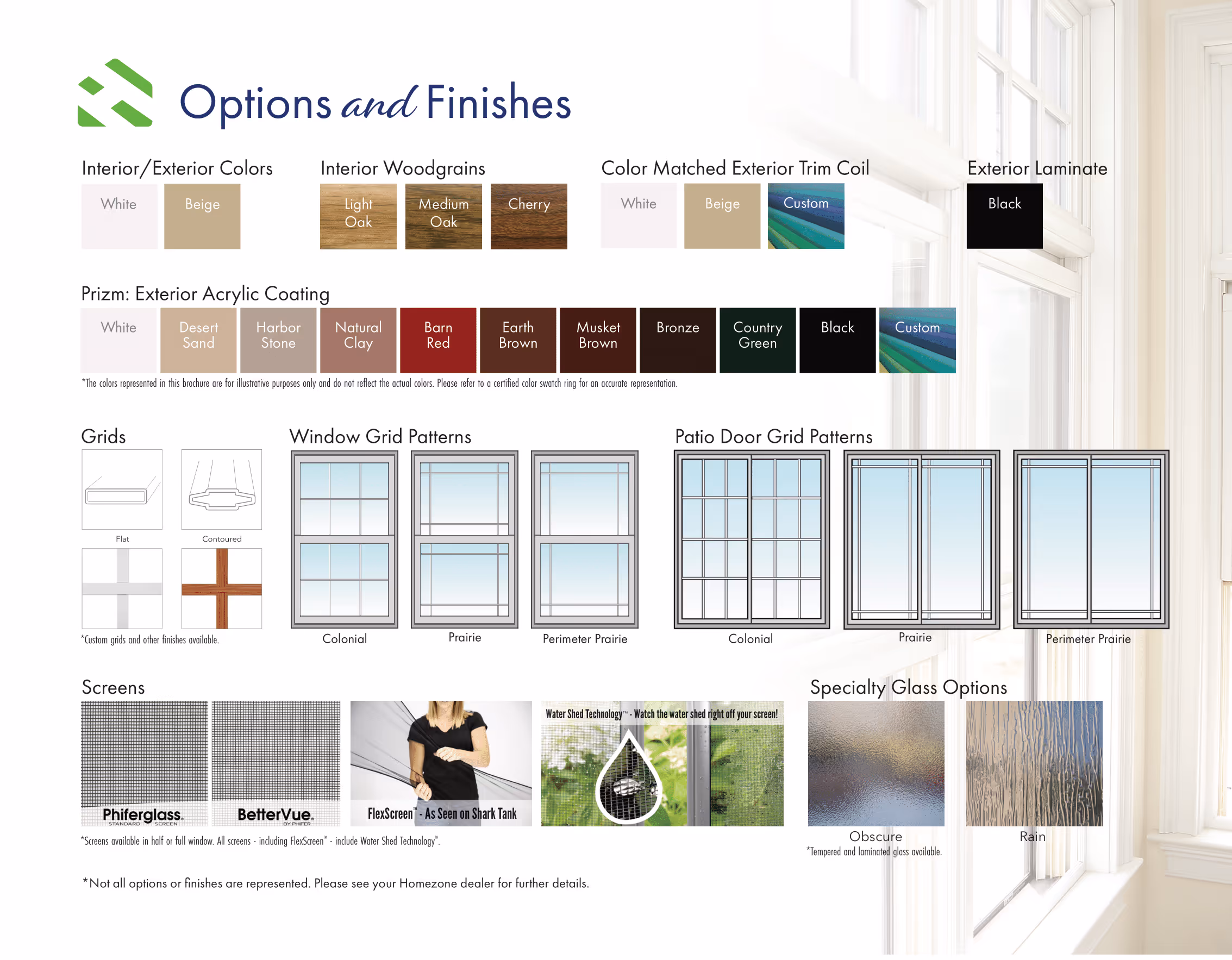 Homezone Window Options and Finishes Brochure.