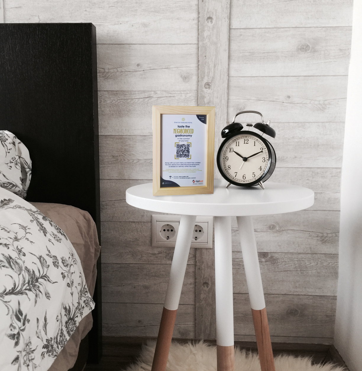 QR placement inside a hotel room