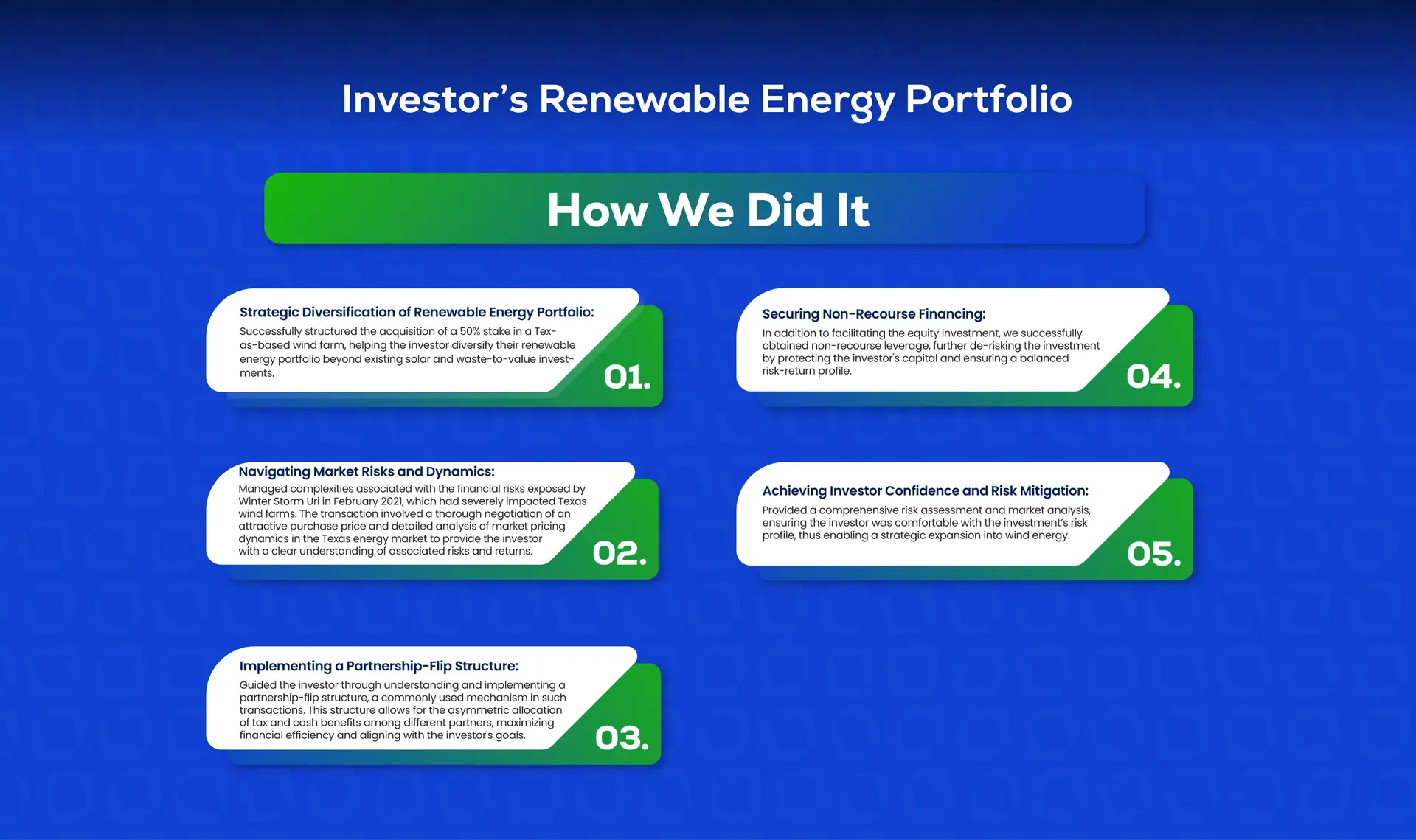 Tax incentives for clean energy investors