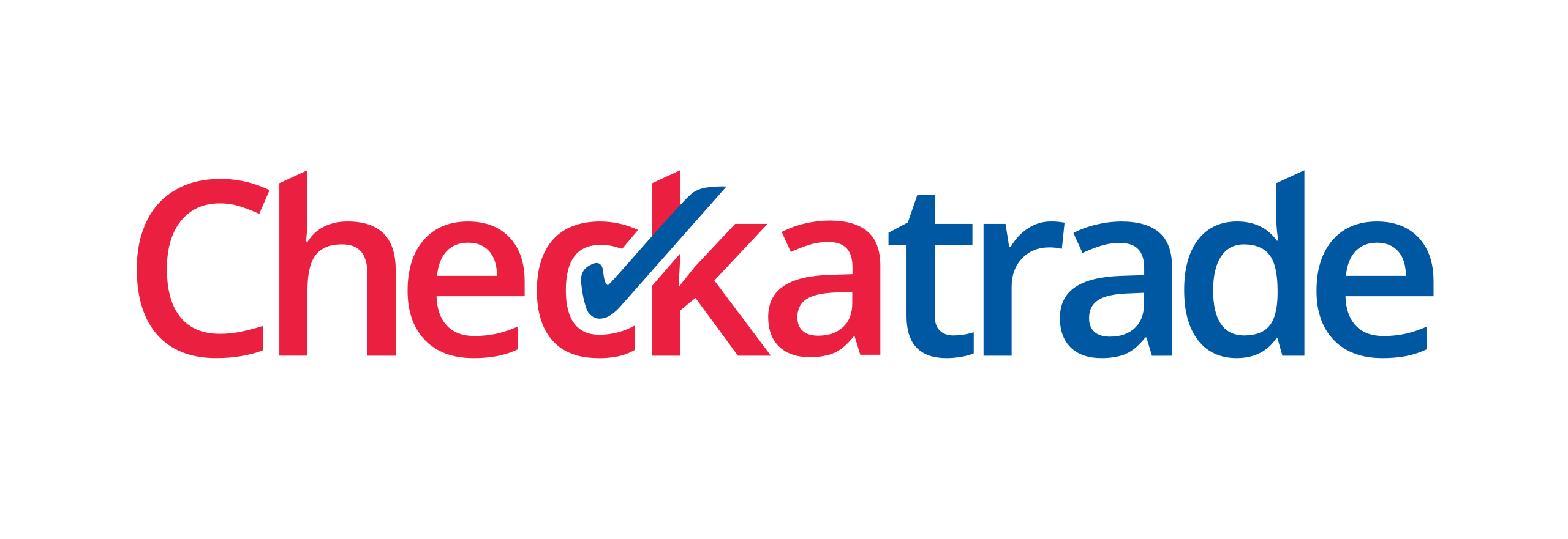 Checkatrade logo with red and blue text and a blue checkmark integrated with the letter k.