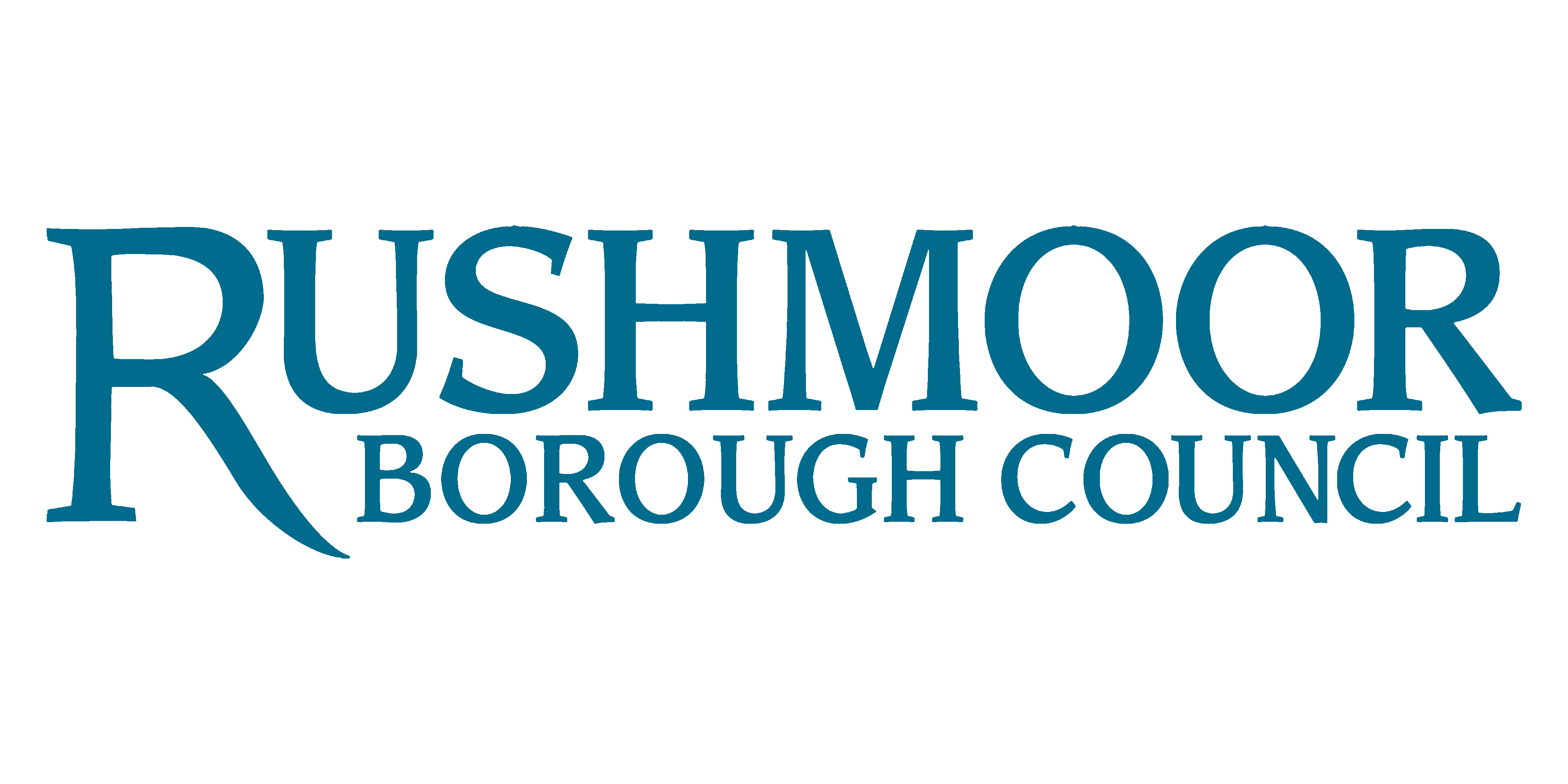 Rushmoor Borough Council logo with the text in blue serif font.