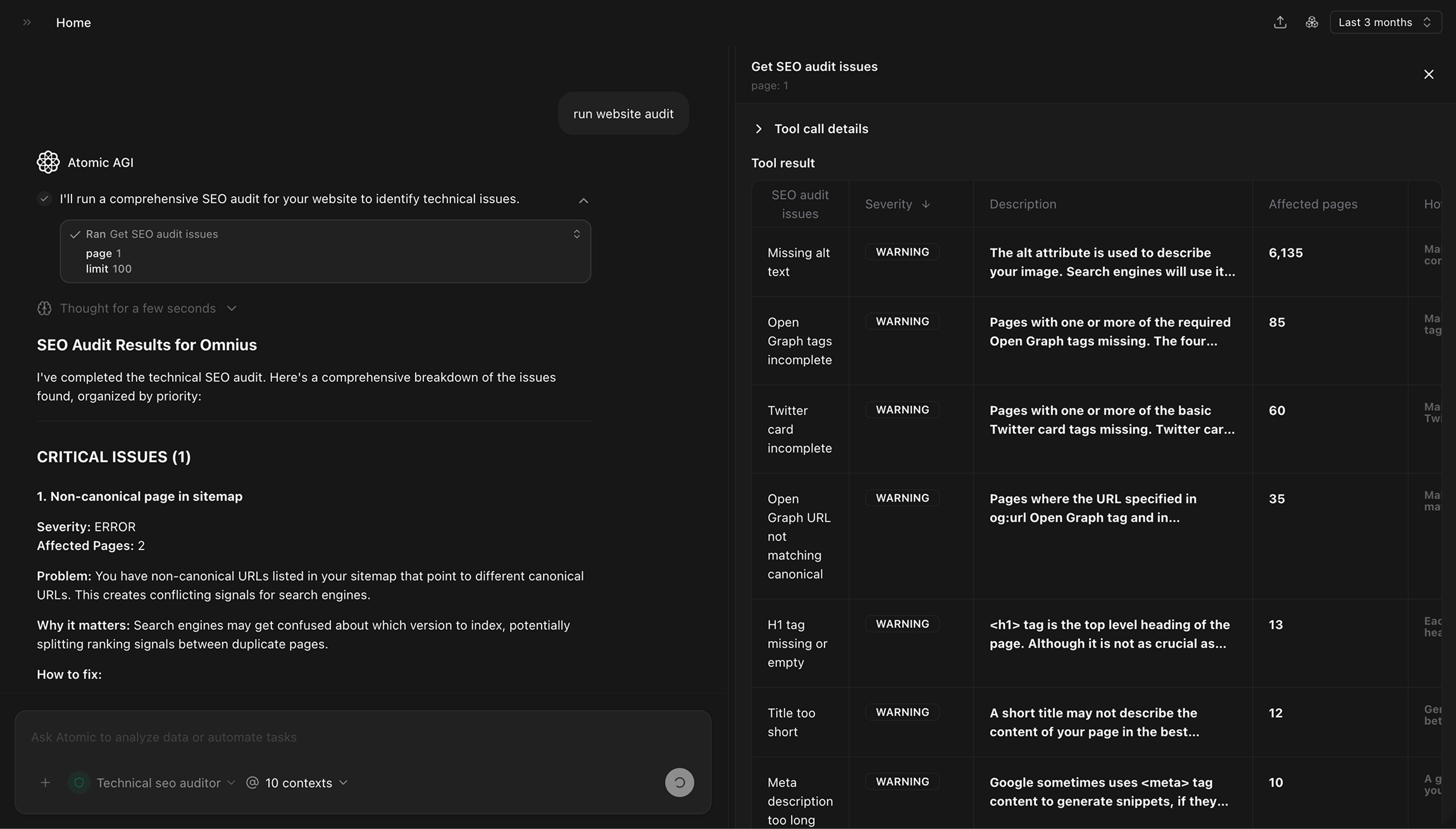 Audit website health
