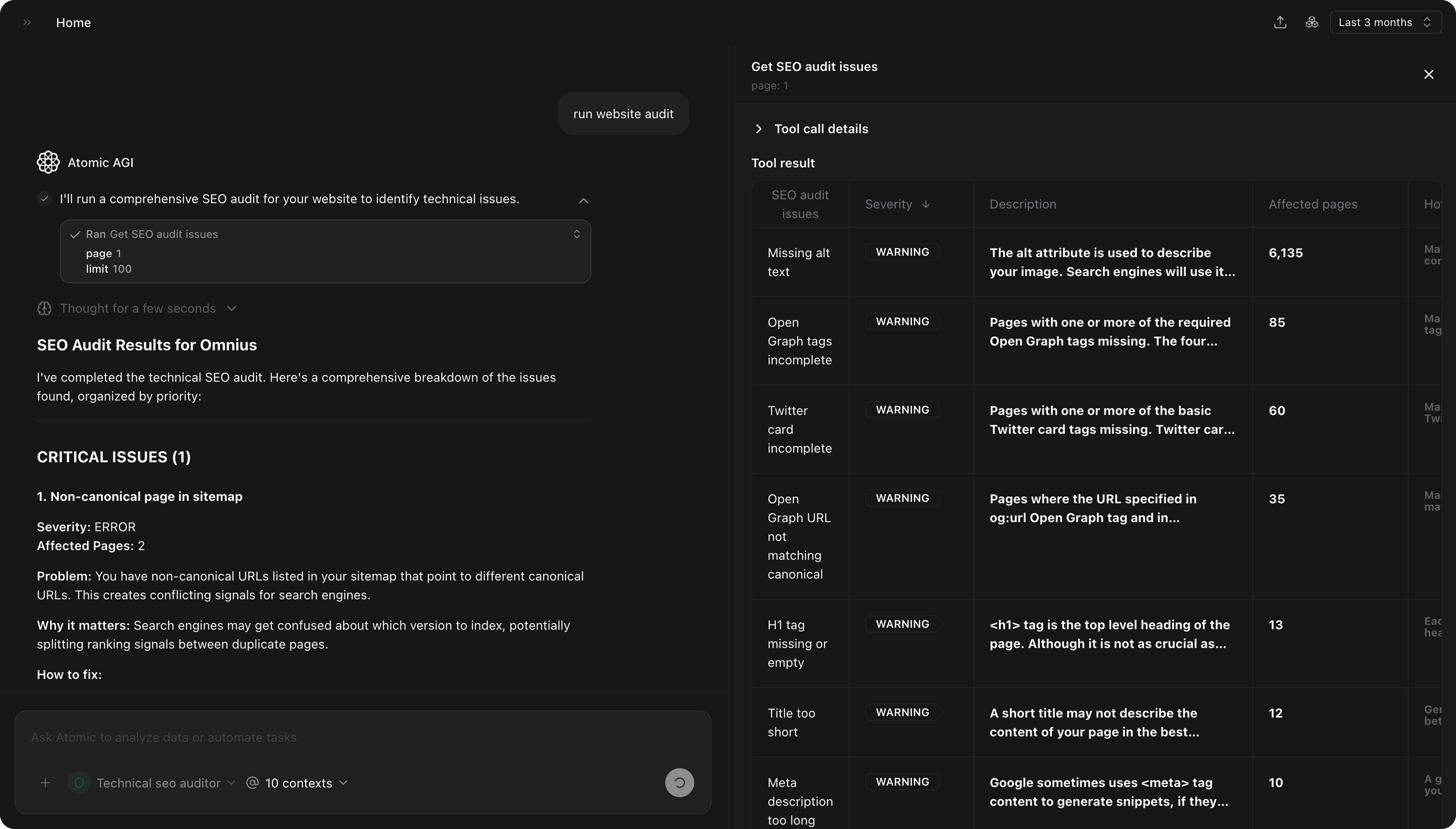 Audit website health