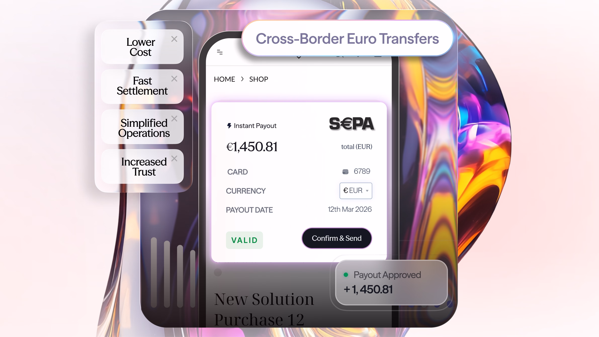 Enable fast, trusted SEPA payouts across Europe with finera. Pay out to European bank accounts using a single, standardised euro payment method.