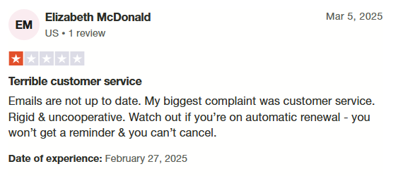 A RocketReach review from Trustpilot