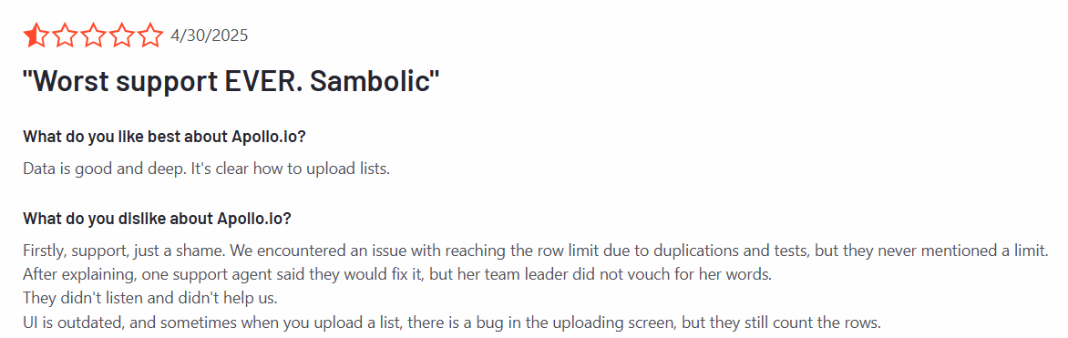 An Apollo review from G2