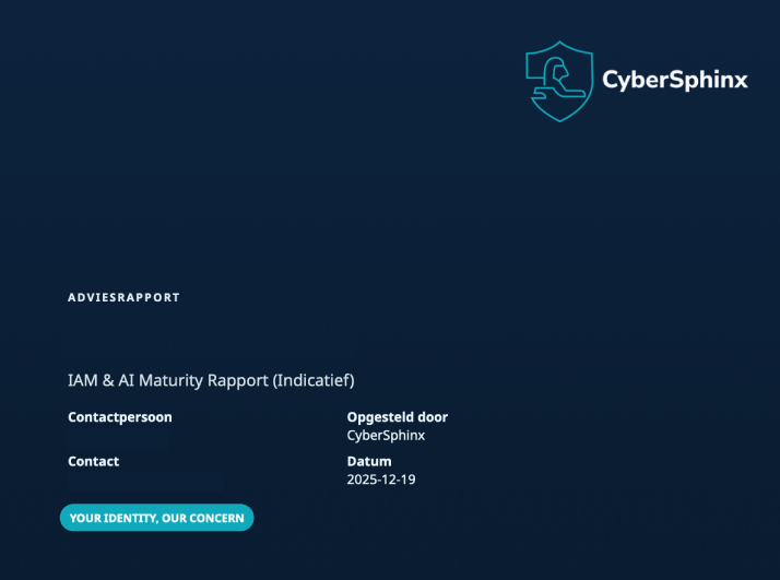 CyberSphinx IAM en AI Quickscan rapportage voor leadgeneratie