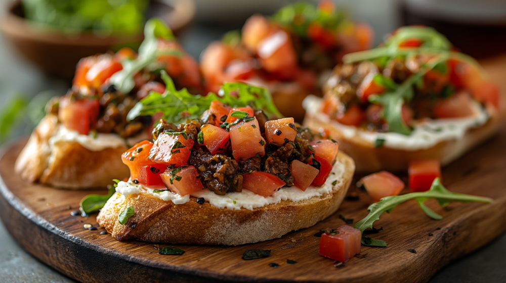 Bruschette cu rosii si busuioc