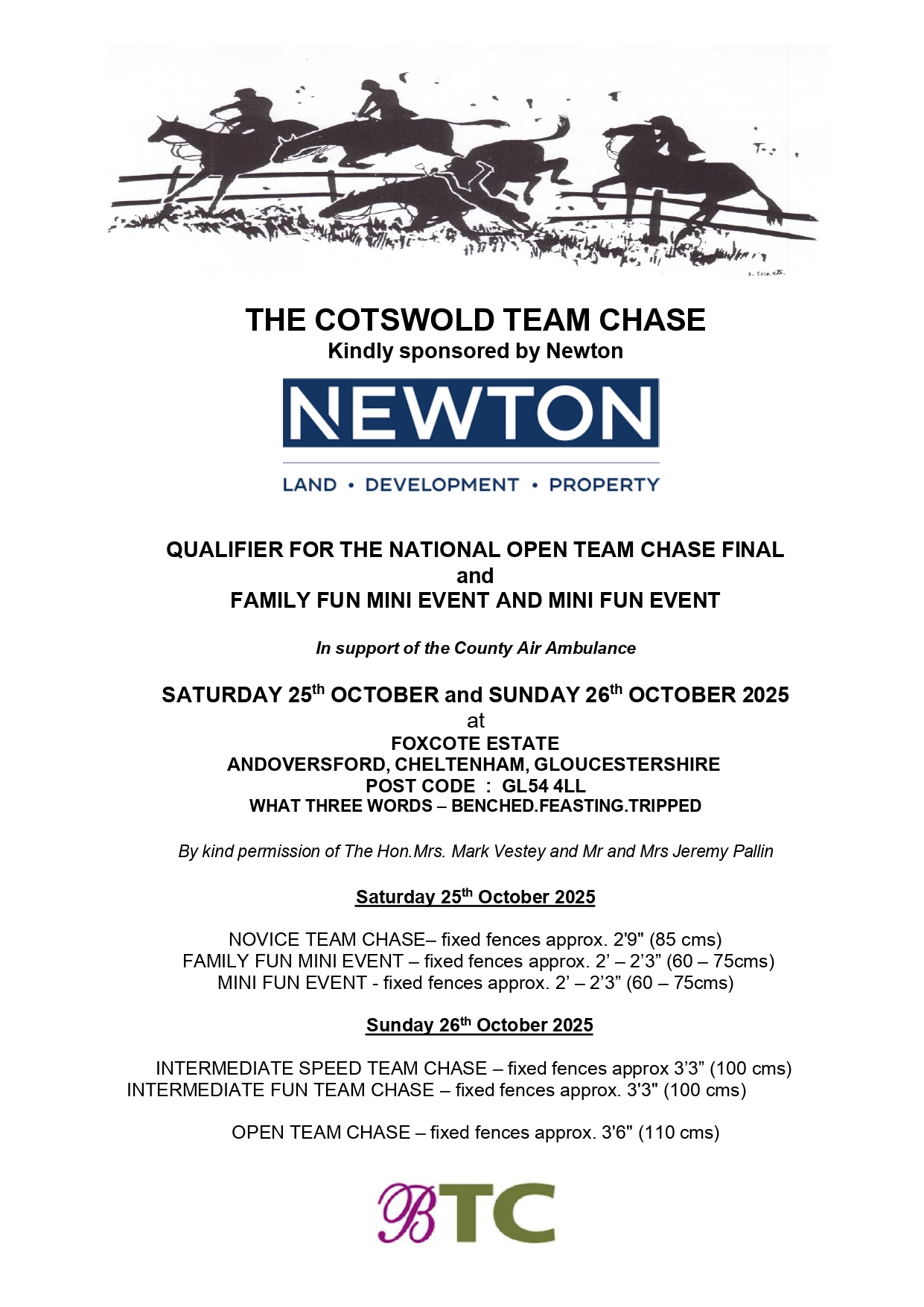 Events Flyer The Cotswold Hunt