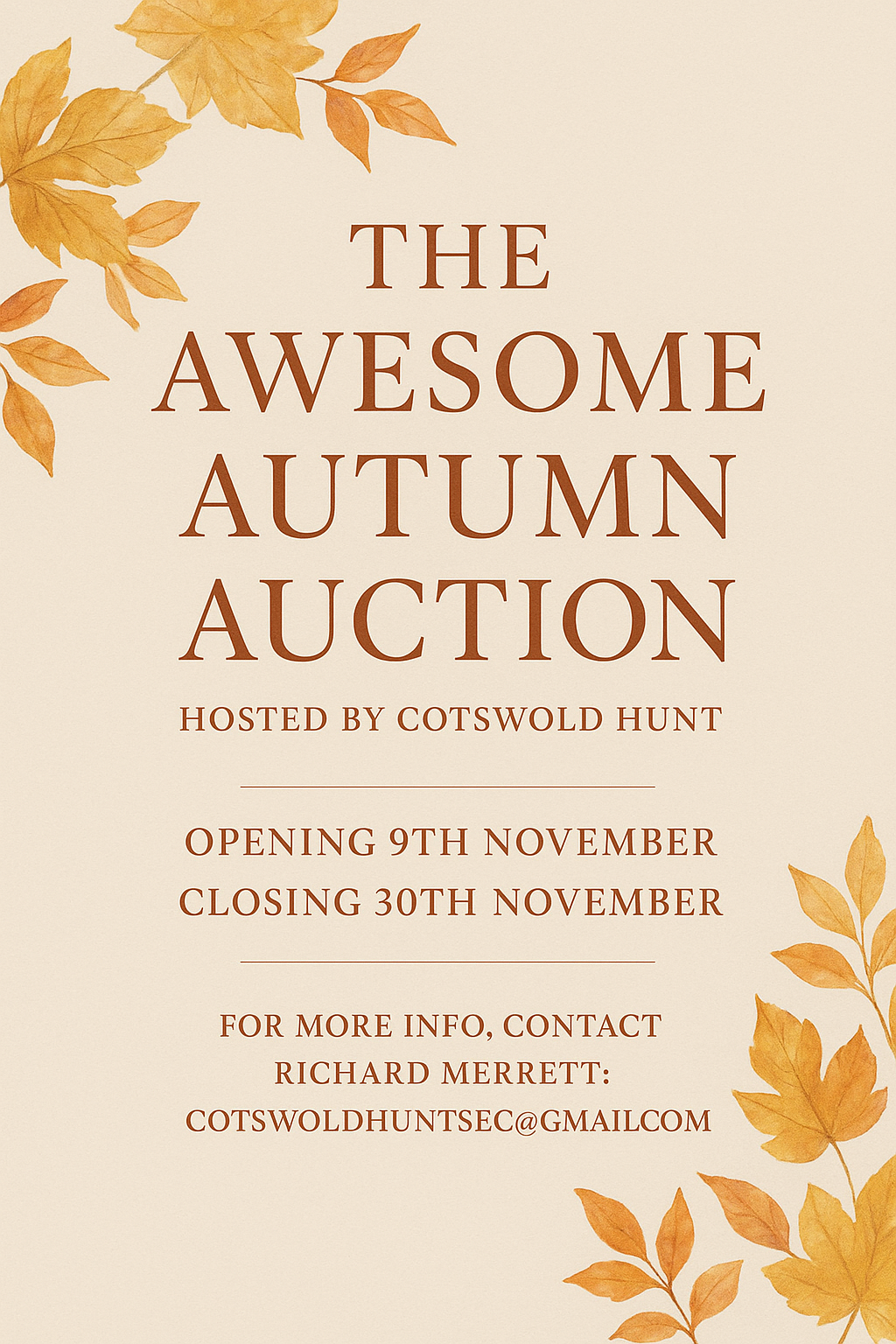 Events Flyer The Cotswold Hunt