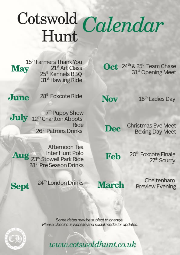 Events Flyer The Cotswold Hunt