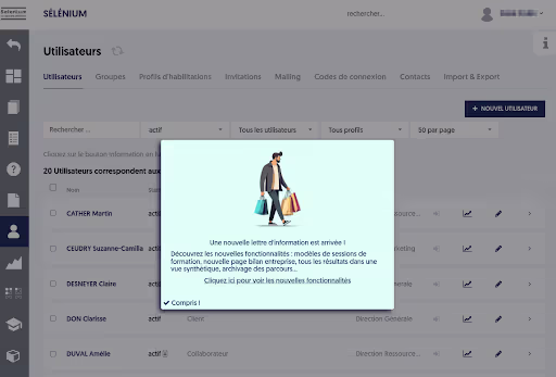 Notification lettre d'information