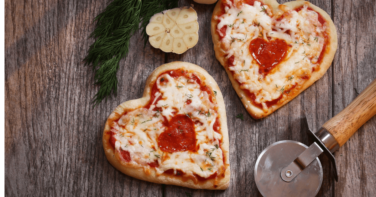 Mini pizzas cœur pepperoni