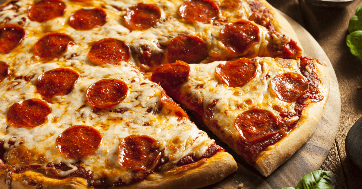 pizza pepperoni fromage fondant garniture classique américaine