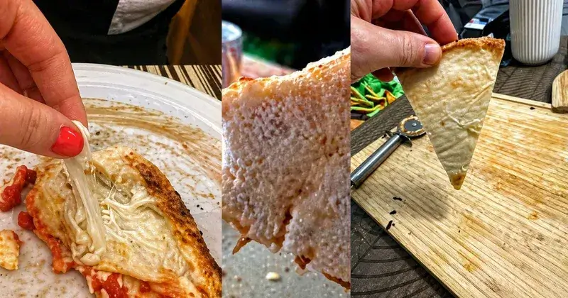 dessous pizza texture pâte cuisson ratée pizza molle croustillante comparaison
