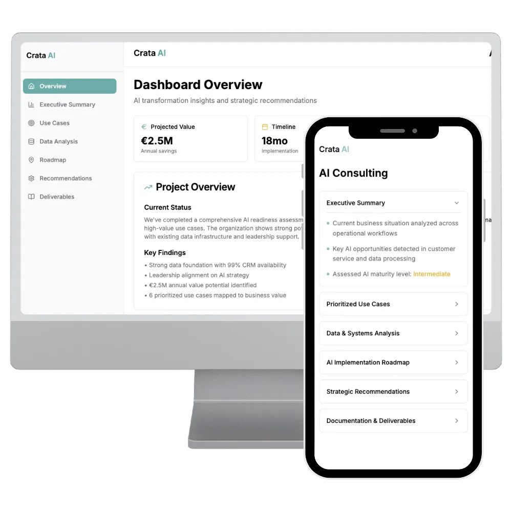 AI consulting services mock up