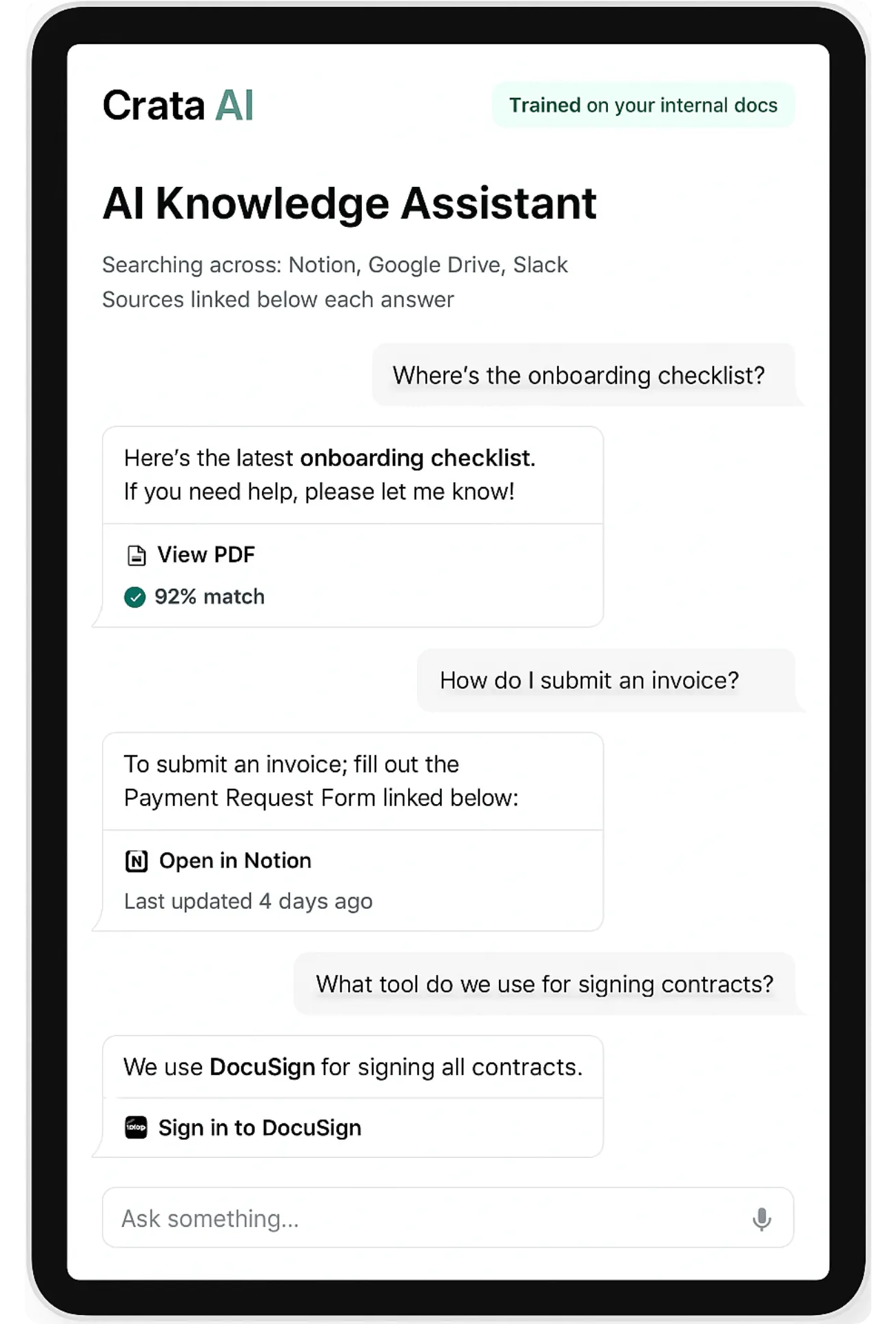 Mockup AI legal agent for enterprises trained on your documentation and legal criteria
