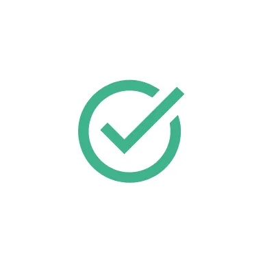 Un icono de un círculo verde con una marca de verificación blanca en su interior, simbolizando la aprobación o validación.