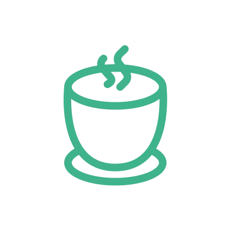 Icono de taza de café con vapor.