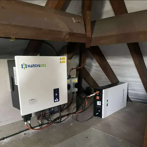 The inverter and battery installed