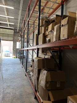 Practically new used teardrop pallet racking for sale with durable uprights and beams for warehouses