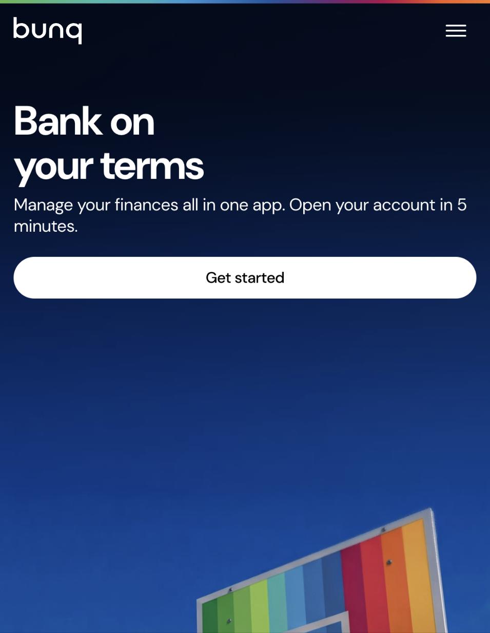 bunq homepage