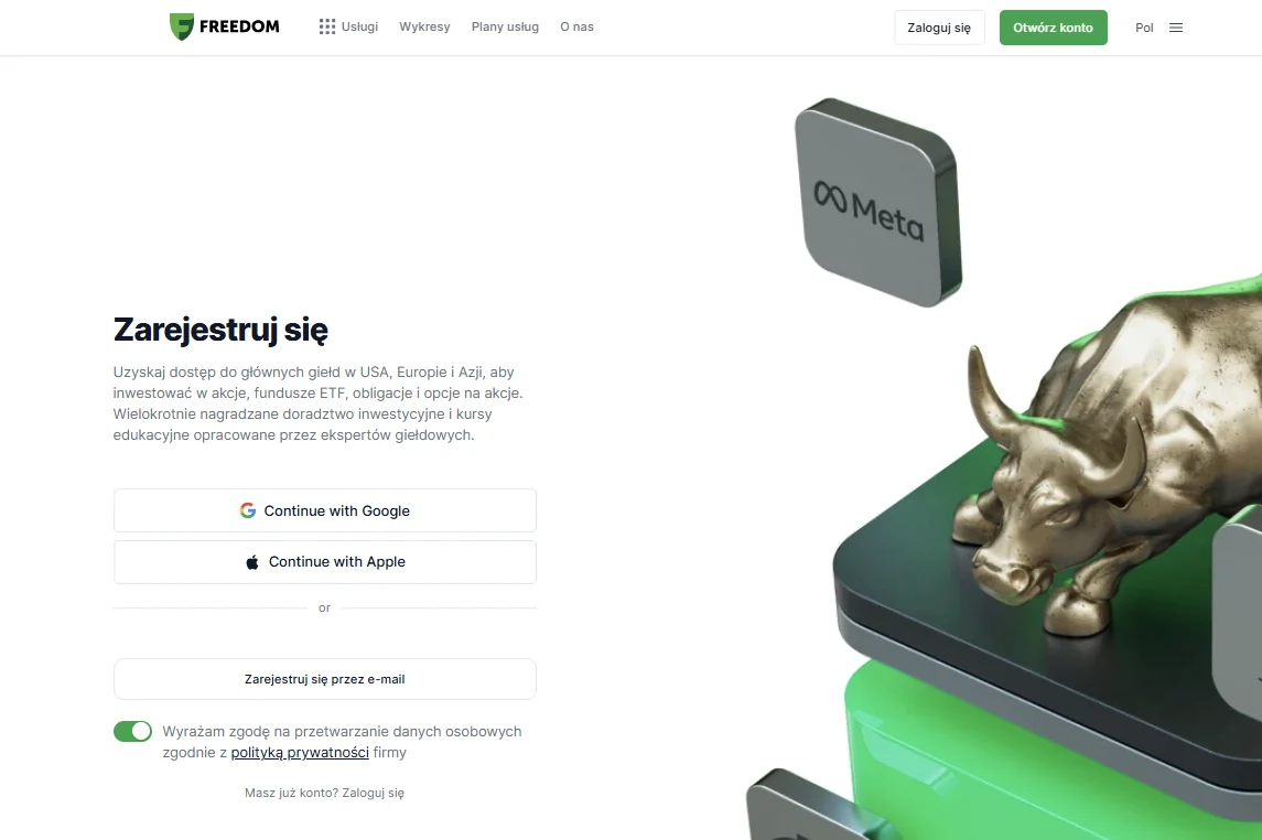 Strona rejestracji Freedom24