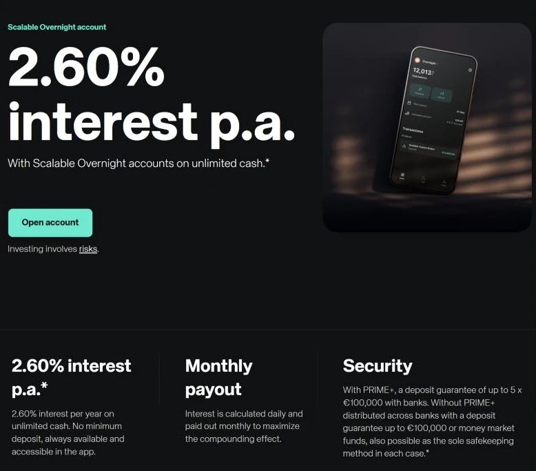 Scalable Overnight account paying 2.60% interest